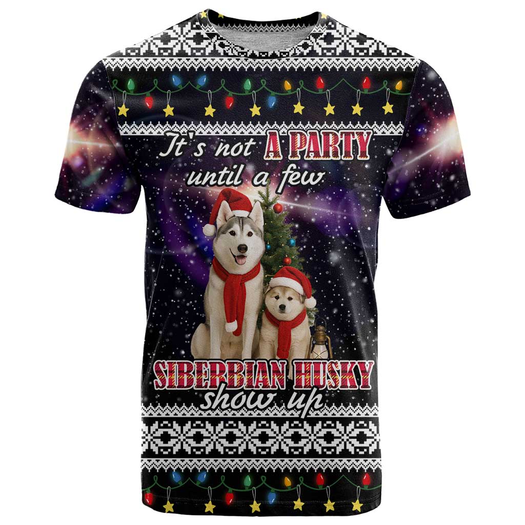 Siberian Husky Show Up Xmas Christmas T Shirt Xmas Holiday Patterns - Wonder Print Shop