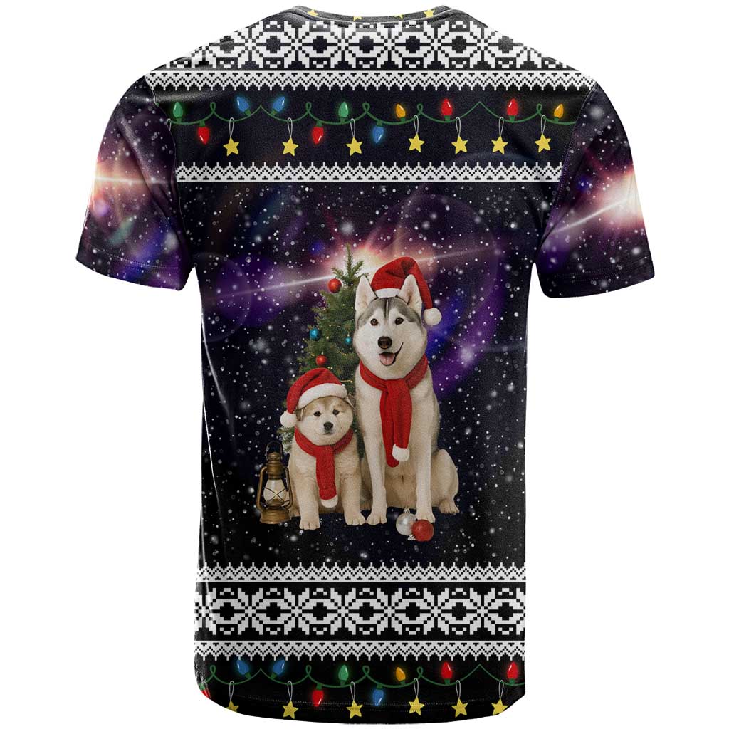 Siberian Husky Show Up Xmas Christmas T Shirt Xmas Holiday Patterns - Wonder Print Shop