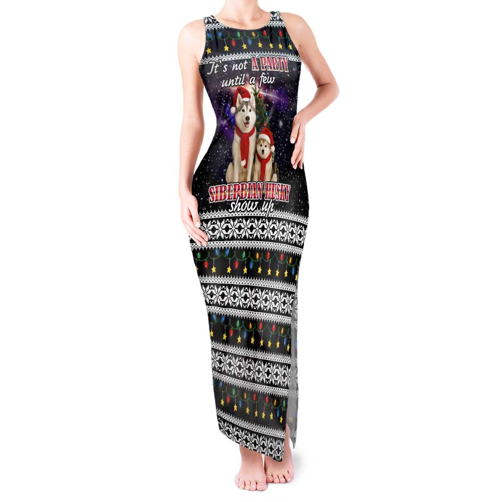 Siberian Husky Show Up Xmas Christmas Tank Maxi Dress Xmas Holiday Patterns - Wonder Print Shop