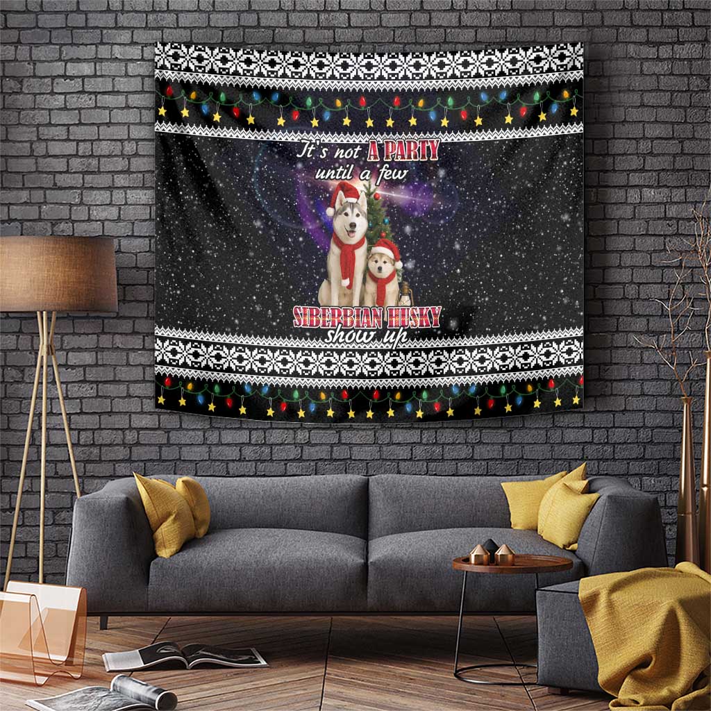 Siberian Husky Show Up Xmas Christmas Tapestry Xmas Holiday Patterns - Wonder Print Shop