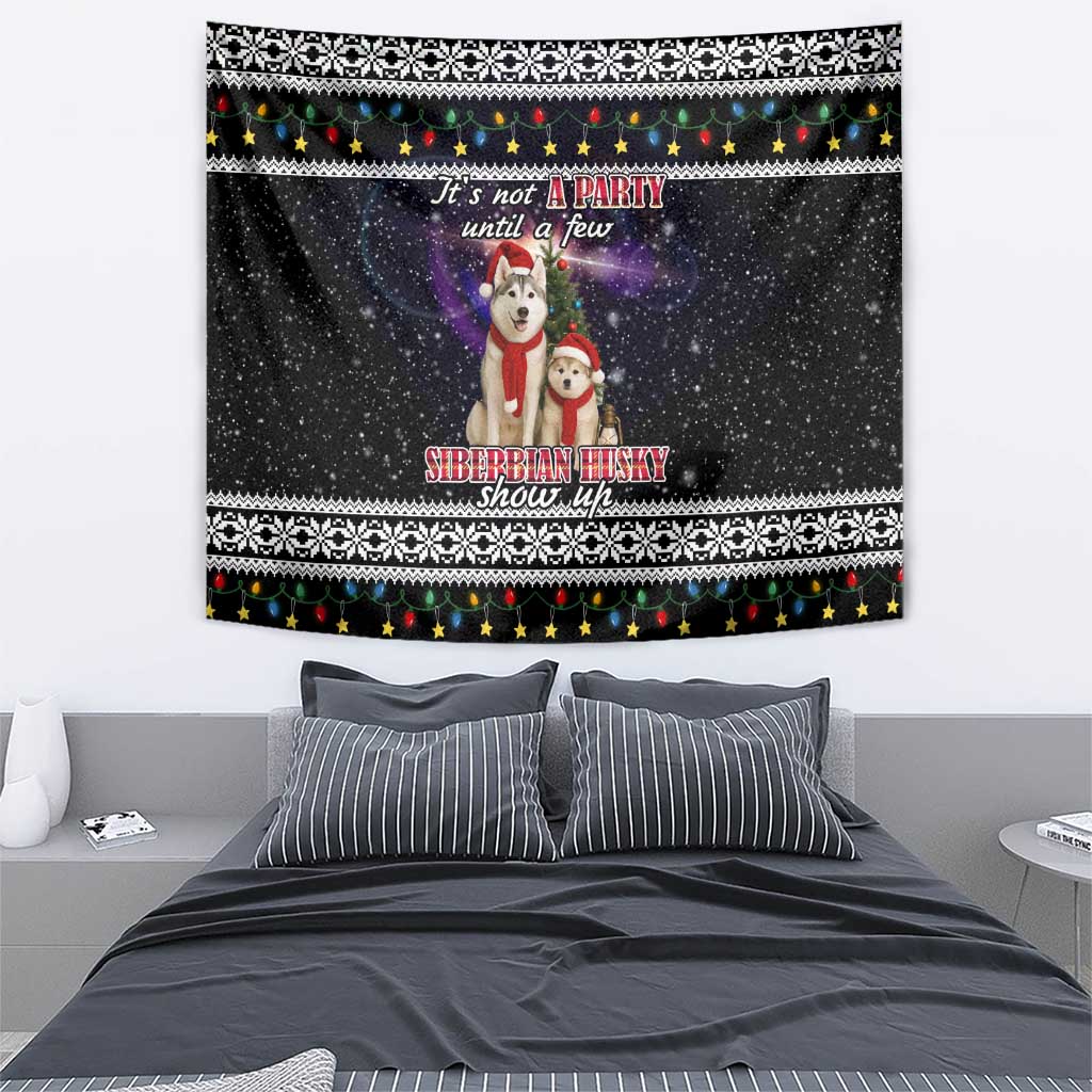 Siberian Husky Show Up Xmas Christmas Tapestry Xmas Holiday Patterns - Wonder Print Shop