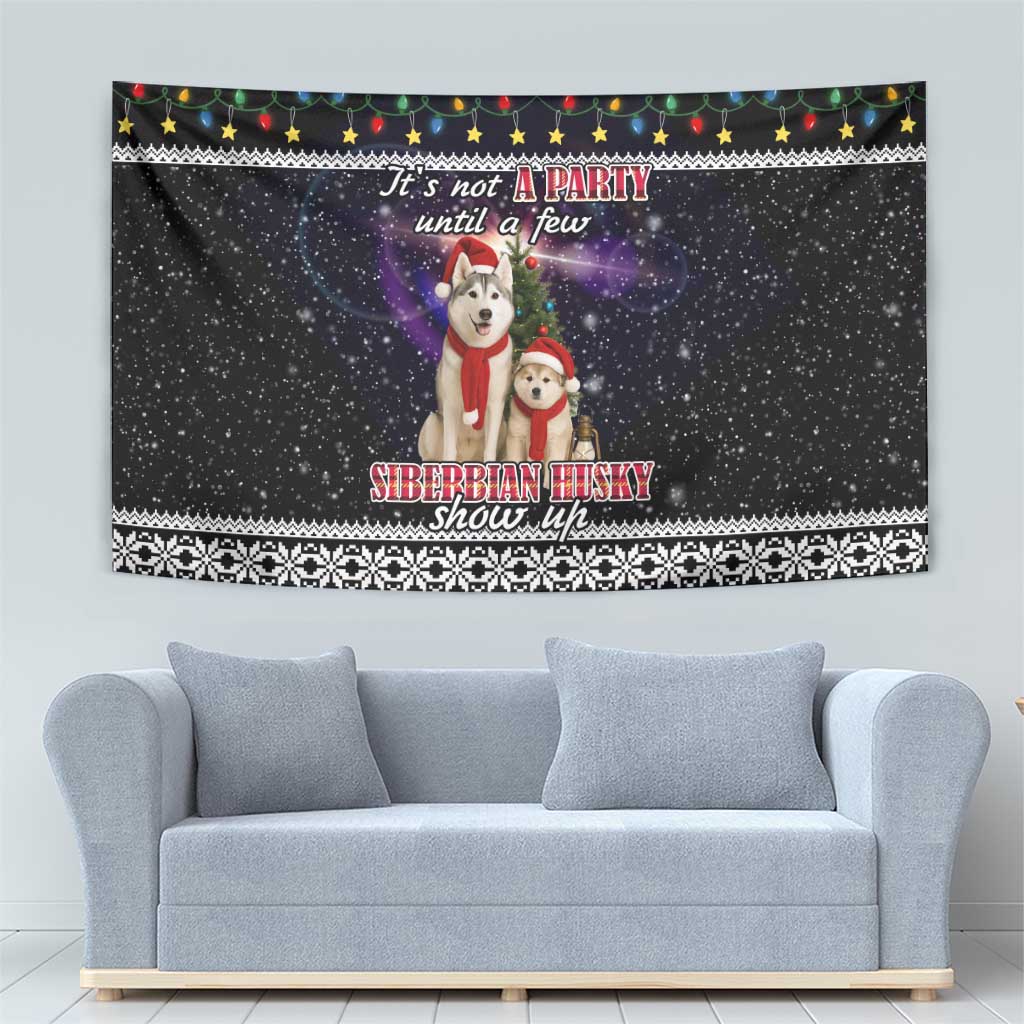 Siberian Husky Show Up Xmas Christmas Tapestry Xmas Holiday Patterns - Wonder Print Shop