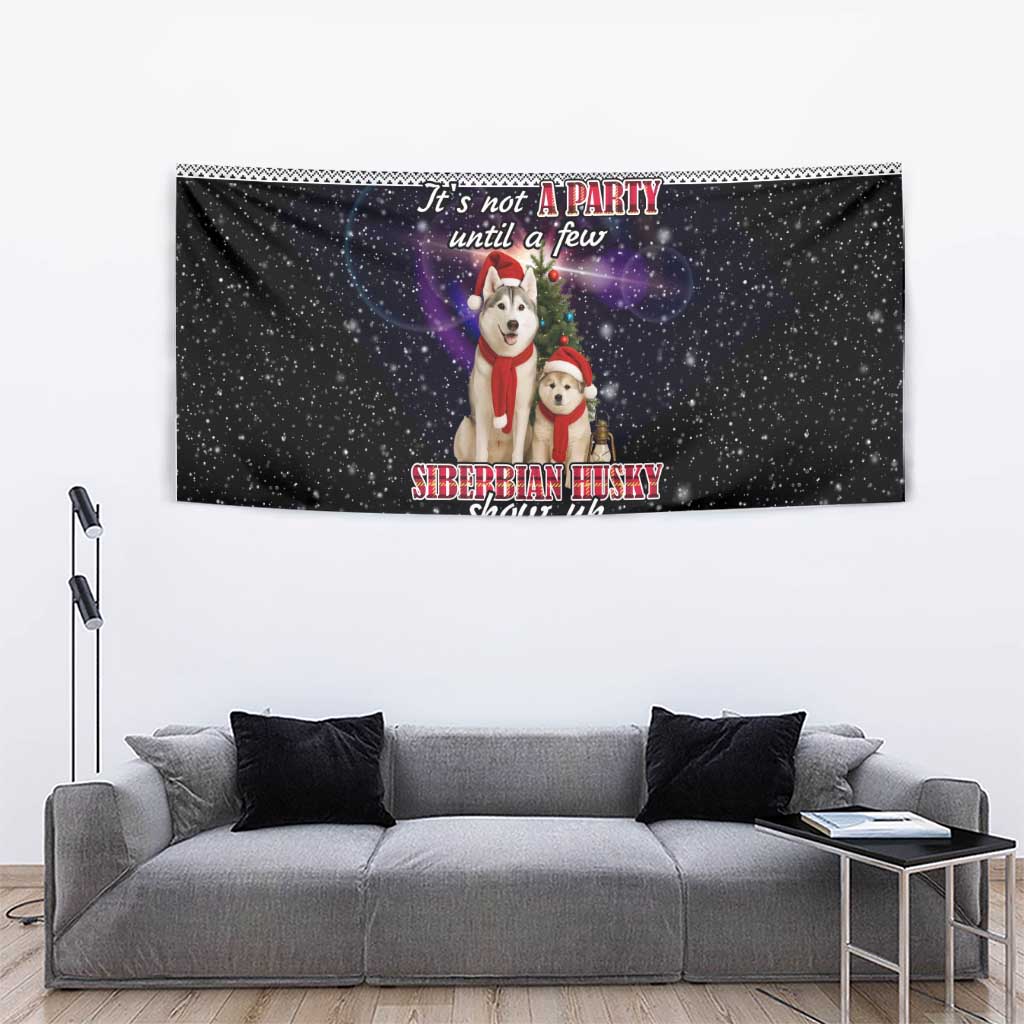 Siberian Husky Show Up Xmas Christmas Tapestry Xmas Holiday Patterns - Wonder Print Shop