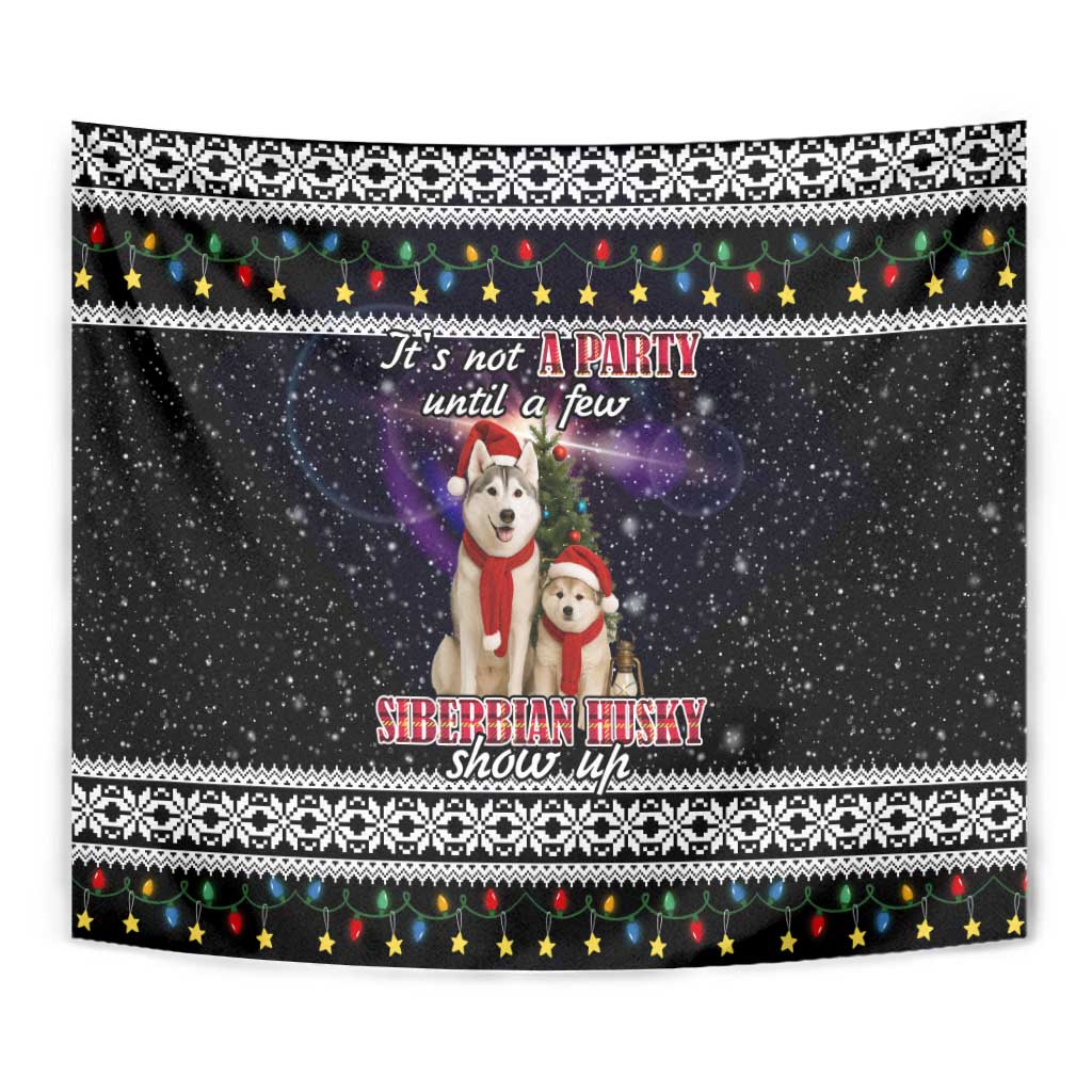 Siberian Husky Show Up Xmas Christmas Tapestry Xmas Holiday Patterns - Wonder Print Shop
