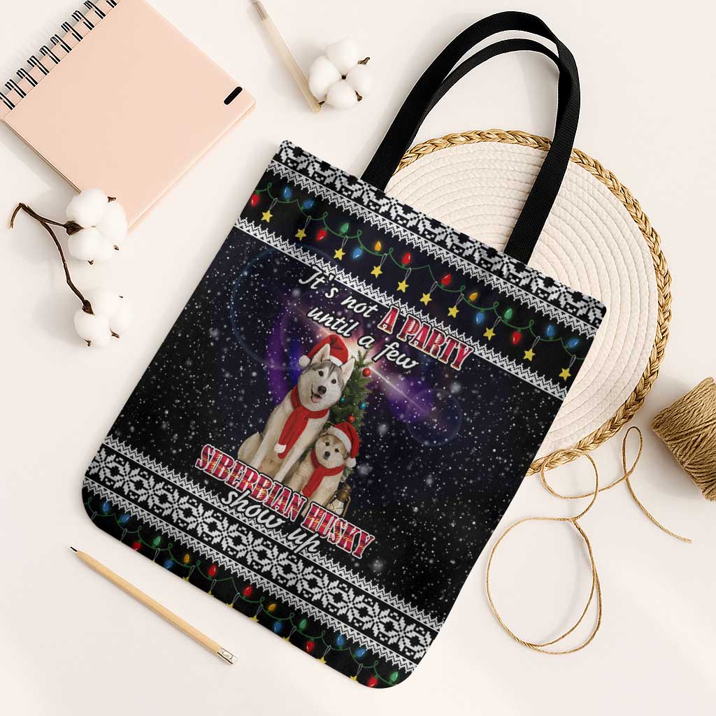 Siberian Husky Show Up Xmas Christmas Tote Bag Xmas Holiday Patterns - Wonder Print Shop