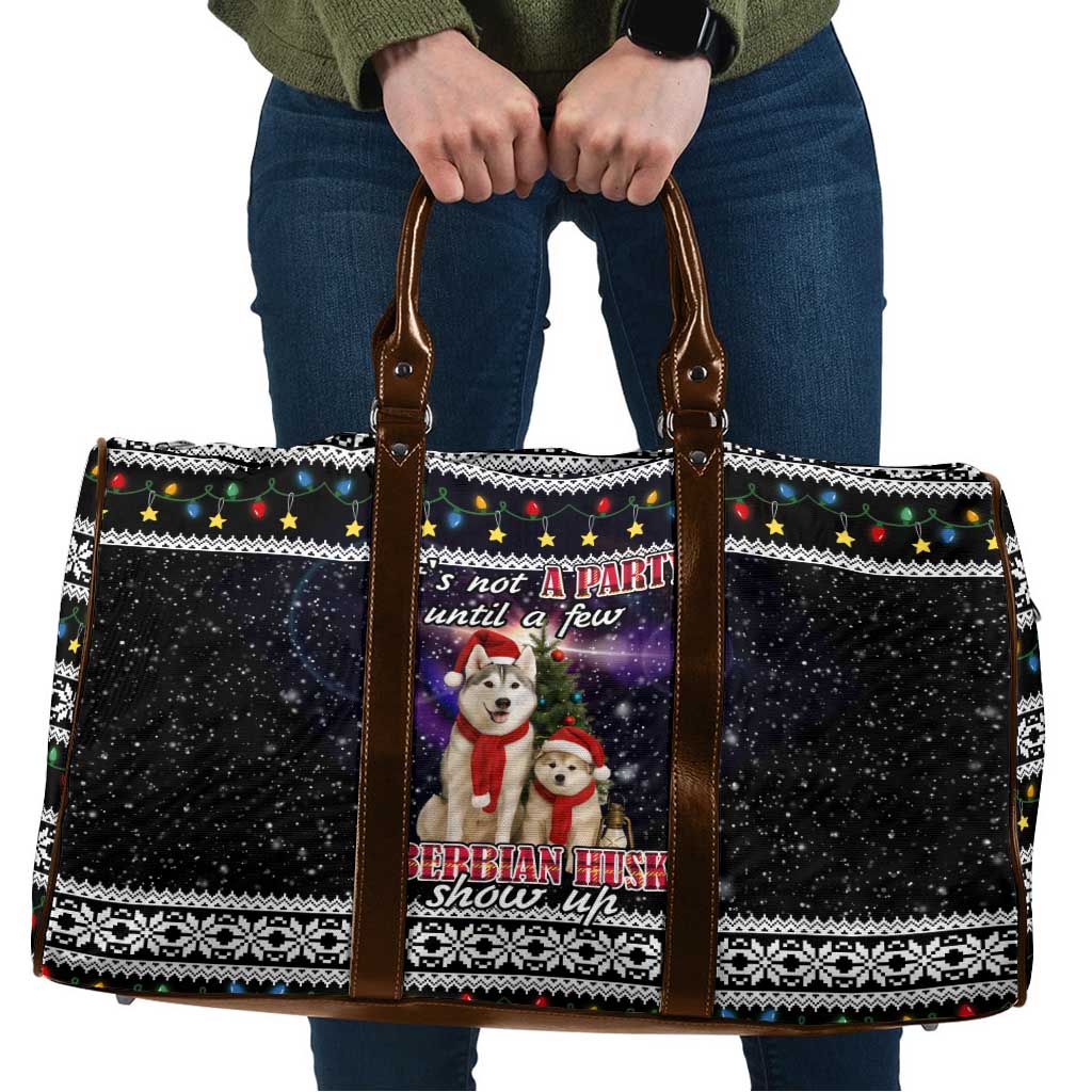Siberian Husky Show Up Xmas Christmas Travel Bag Xmas Holiday Patterns - Wonder Print Shop