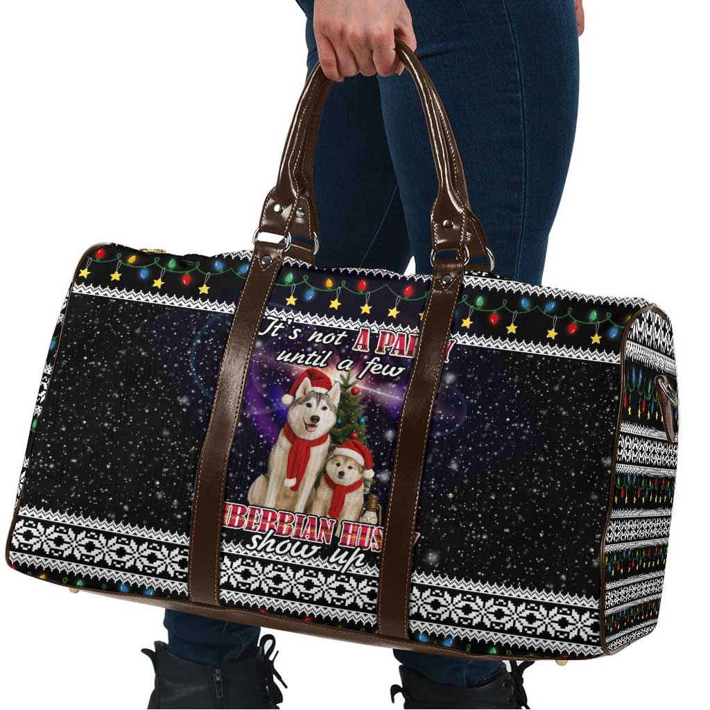 Siberian Husky Show Up Xmas Christmas Travel Bag Xmas Holiday Patterns - Wonder Print Shop