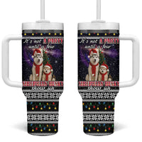 Siberian Husky Show Up Xmas Christmas Tumbler With Handle Xmas Holiday Patterns - Wonder Print Shop