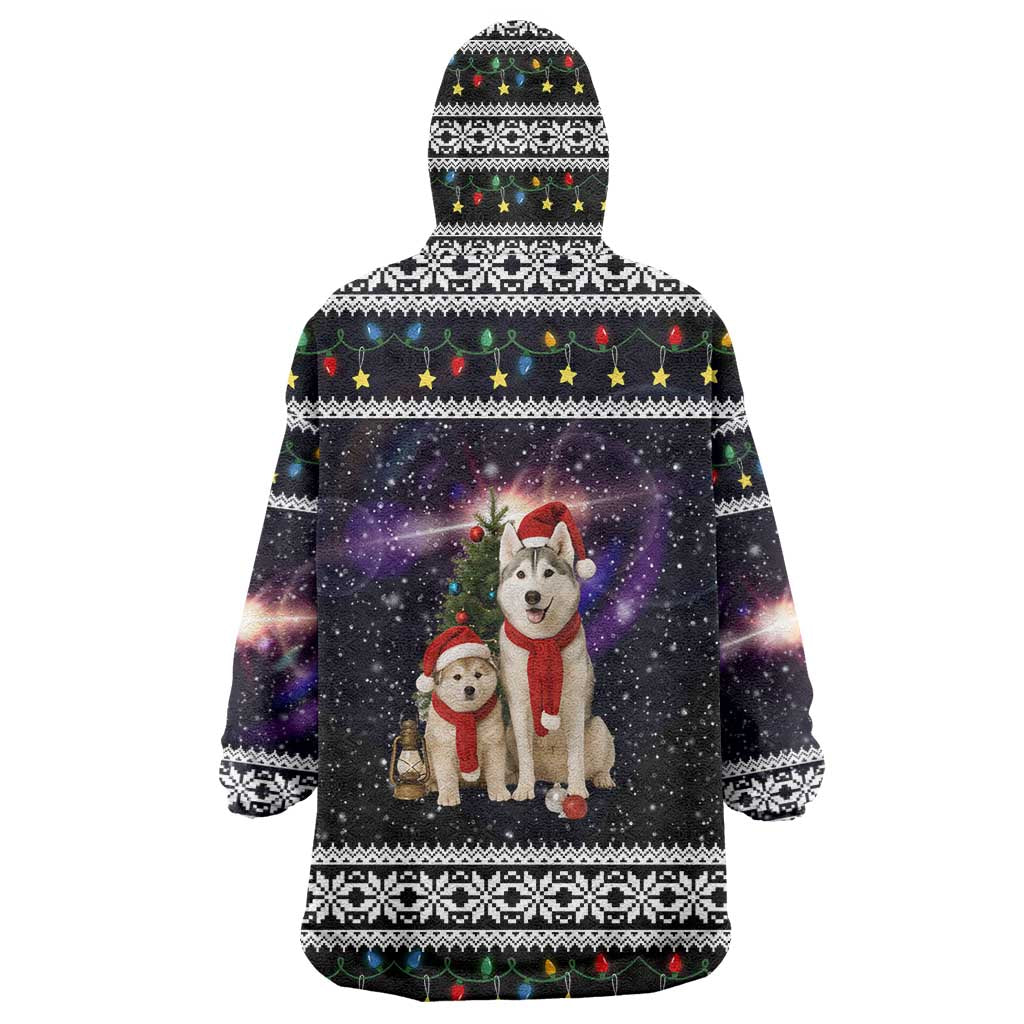 Siberian Husky Show Up Xmas Christmas Wearable Blanket Hoodie Xmas Holiday Patterns - Wonder Print Shop