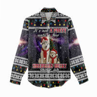Siberian Husky Show Up Xmas Christmas Women Casual Shirt Xmas Holiday Patterns - Wonder Print Shop