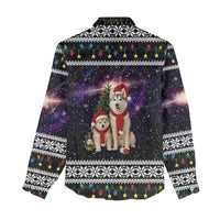 Siberian Husky Show Up Xmas Christmas Women Casual Shirt Xmas Holiday Patterns - Wonder Print Shop