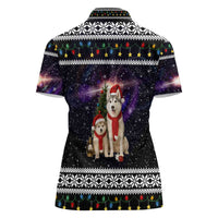 Siberian Husky Show Up Xmas Christmas Women Polo Shirt Xmas Holiday Patterns - Wonder Print Shop