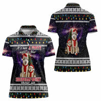 Siberian Husky Show Up Xmas Christmas Women Polo Shirt Xmas Holiday Patterns - Wonder Print Shop