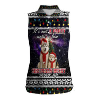 Siberian Husky Show Up Xmas Christmas Women Sleeveless Polo Shirt Xmas Holiday Patterns - Wonder Print Shop