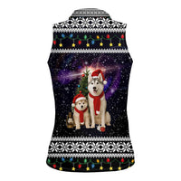 Siberian Husky Show Up Xmas Christmas Women Sleeveless Polo Shirt Xmas Holiday Patterns - Wonder Print Shop