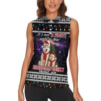 Siberian Husky Show Up Xmas Christmas Women Sleeveless Polo Shirt Xmas Holiday Patterns - Wonder Print Shop