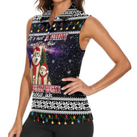 Siberian Husky Show Up Xmas Christmas Women Sleeveless Polo Shirt Xmas Holiday Patterns - Wonder Print Shop