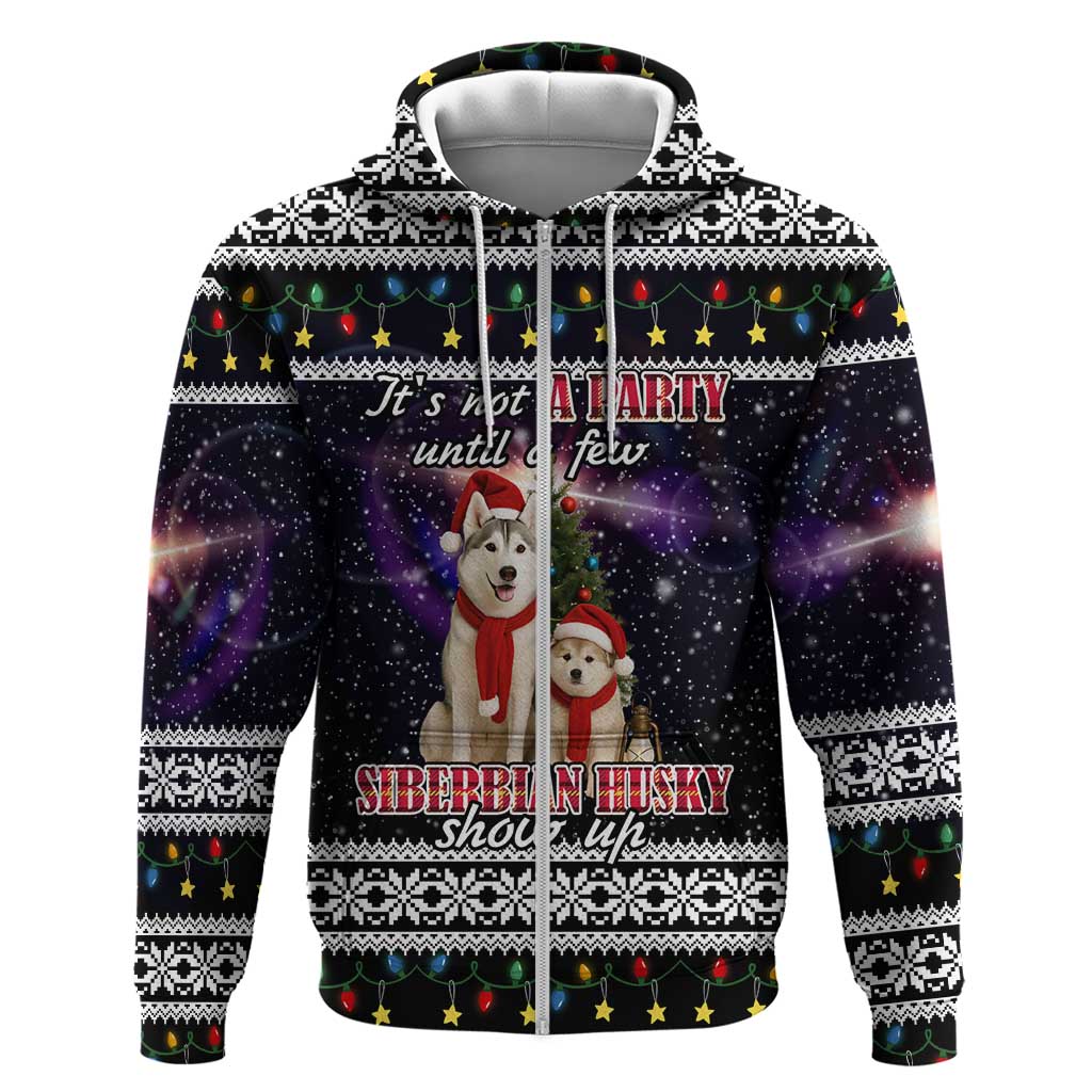 Siberian Husky Show Up Xmas Christmas Zip Hoodie Xmas Holiday Patterns - Wonder Print Shop