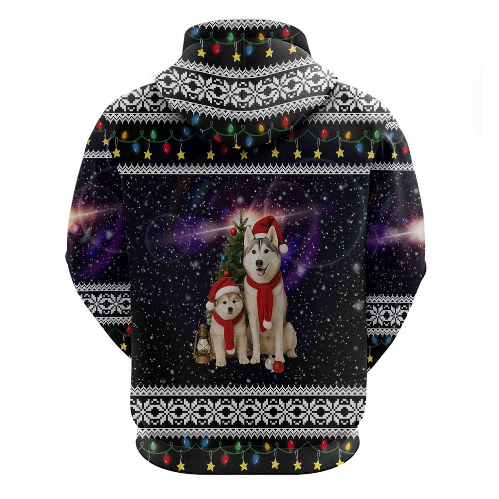 Siberian Husky Show Up Xmas Christmas Zip Hoodie Xmas Holiday Patterns - Wonder Print Shop