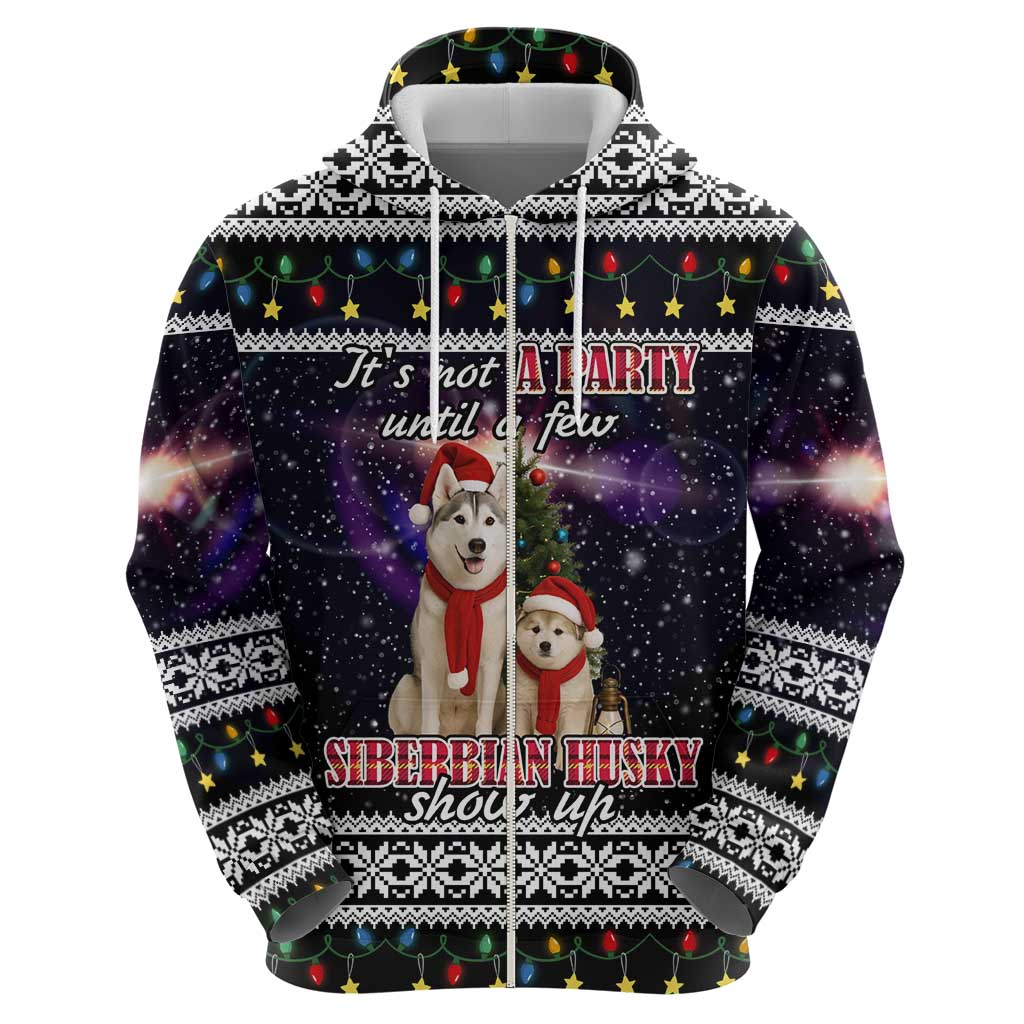 Siberian Husky Show Up Xmas Christmas Zip Hoodie Xmas Holiday Patterns - Wonder Print Shop