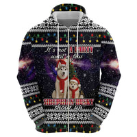 Siberian Husky Show Up Xmas Christmas Zip Hoodie Xmas Holiday Patterns - Wonder Print Shop