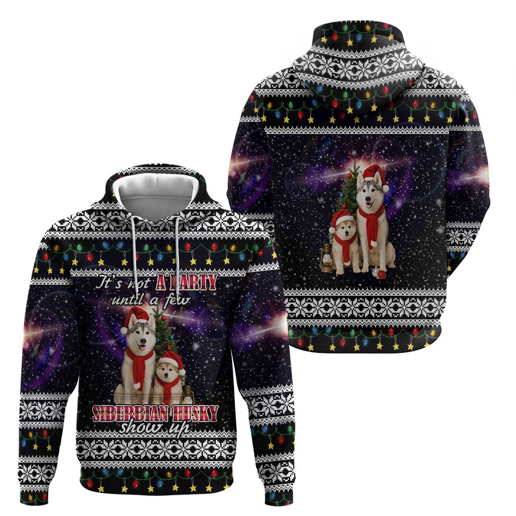 Siberian Husky Show Up Xmas Christmas Zip Hoodie Xmas Holiday Patterns - Wonder Print Shop