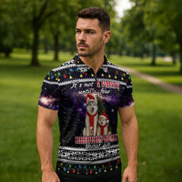 Siberian Husky Show Up Xmas Christmas Zipper Polo Shirt Xmas Holiday Patterns - Wonder Print Shop