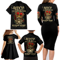I'm Not A Princess I'm The Fcking Queen Family Matching Long Sleeve Bodycon Dress and Hawaiian Shirt - Wonder Print Shop