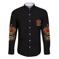 I'm Not A Princess I'm The Fcking Queen Family Matching Long Sleeve Bodycon Dress and Hawaiian Shirt - Wonder Print Shop