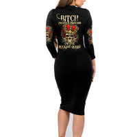 I'm Not A Princess I'm The Fcking Queen Family Matching Long Sleeve Bodycon Dress and Hawaiian Shirt - Wonder Print Shop