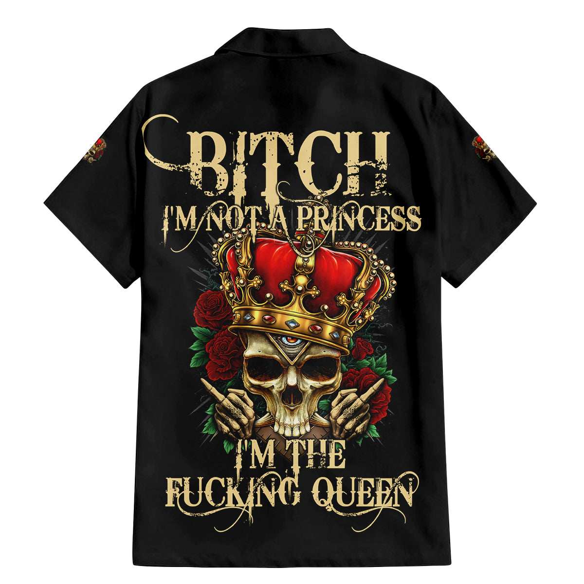 I'm Not A Princess I'm The Fcking Queen Family Matching Mermaid Dress and Hawaiian Shirt - Wonder Print Shop