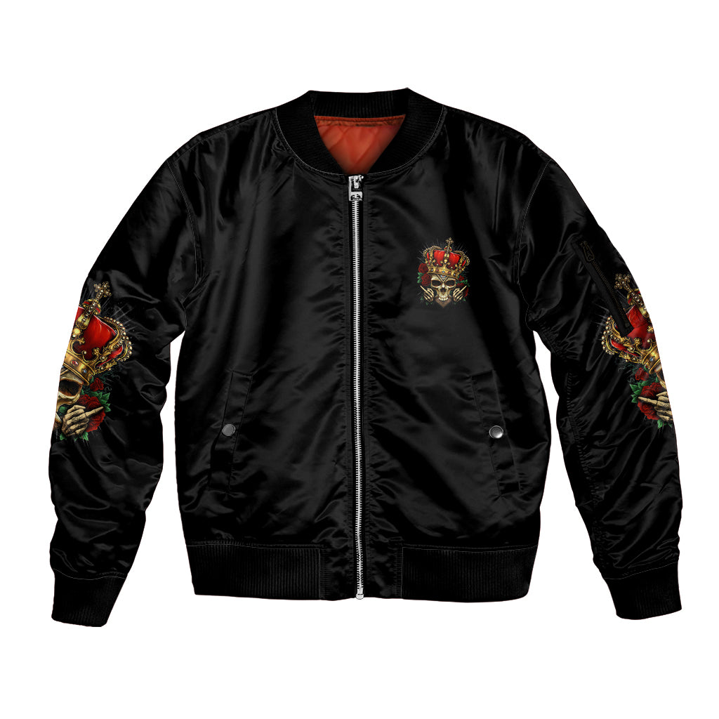 I'm Not A Princess I'm The Fcking Queen Sleeve Zip Bomber Jacket - Wonder Print Shop