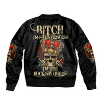 I'm Not A Princess I'm The Fcking Queen Sleeve Zip Bomber Jacket - Wonder Print Shop