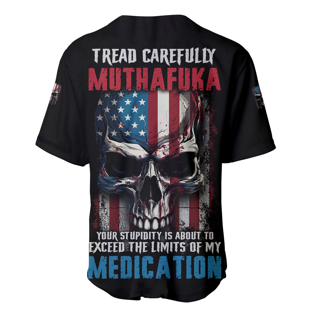 Tread Carefully Muthafuka Baseball Jersey - Wonder Print Shop