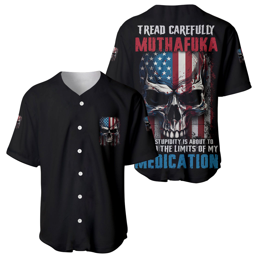 Tread Carefully Muthafuka Baseball Jersey - Wonder Print Shop