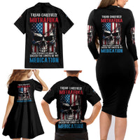 Tread Carefully Muthafuka Family Matching Long Sleeve Bodycon Dress and Hawaiian Shirt - Wonder Print Shop