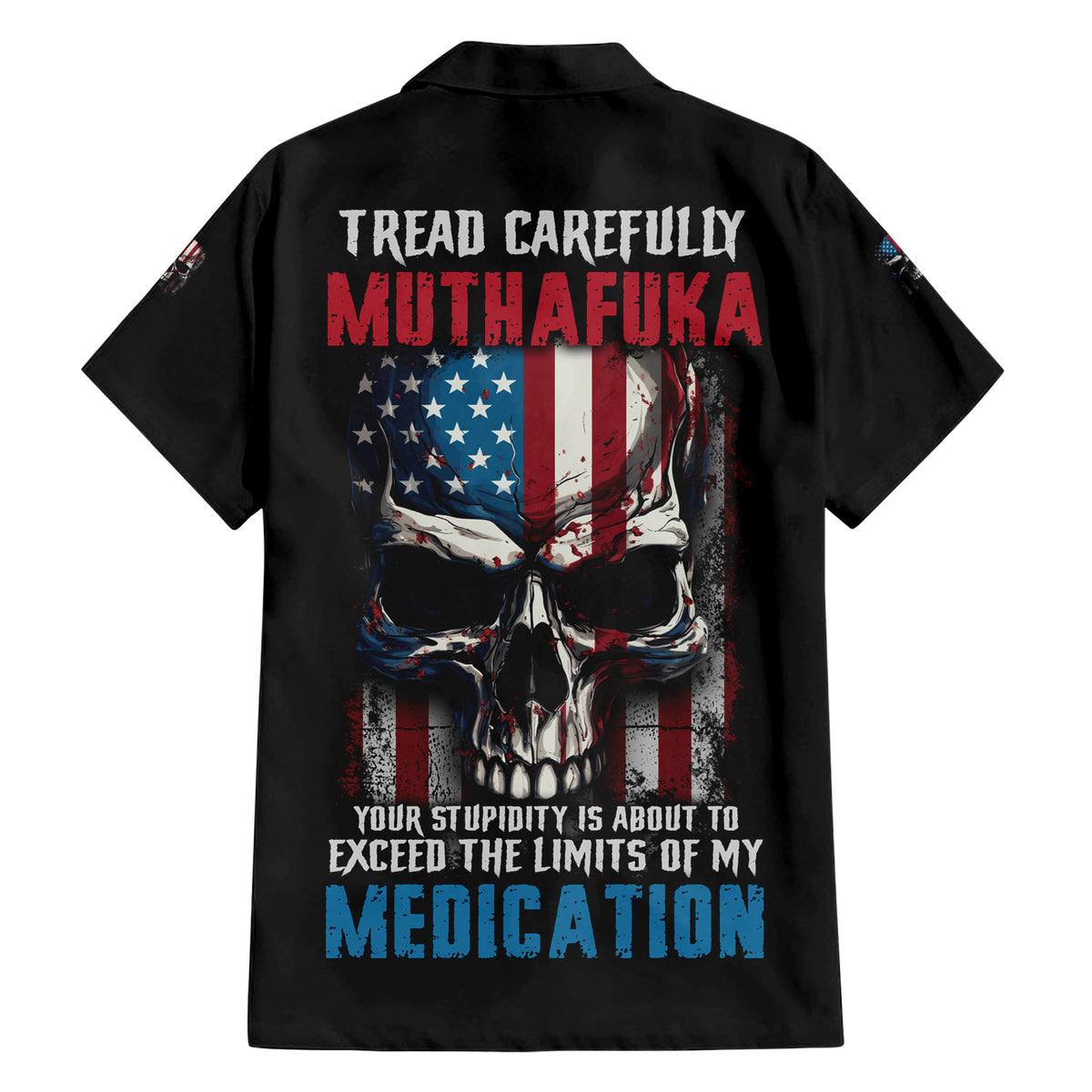 Tread Carefully Muthafuka Family Matching Short Sleeve Bodycon Dress and Hawaiian Shirt - Wonder Print Shop