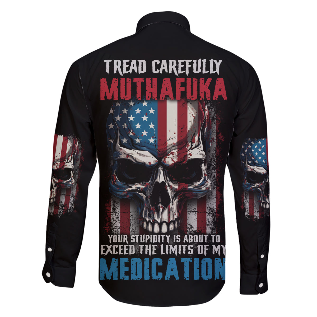 Tread Carefully Muthafuka Family Matching Short Sleeve Bodycon Dress and Hawaiian Shirt - Wonder Print Shop