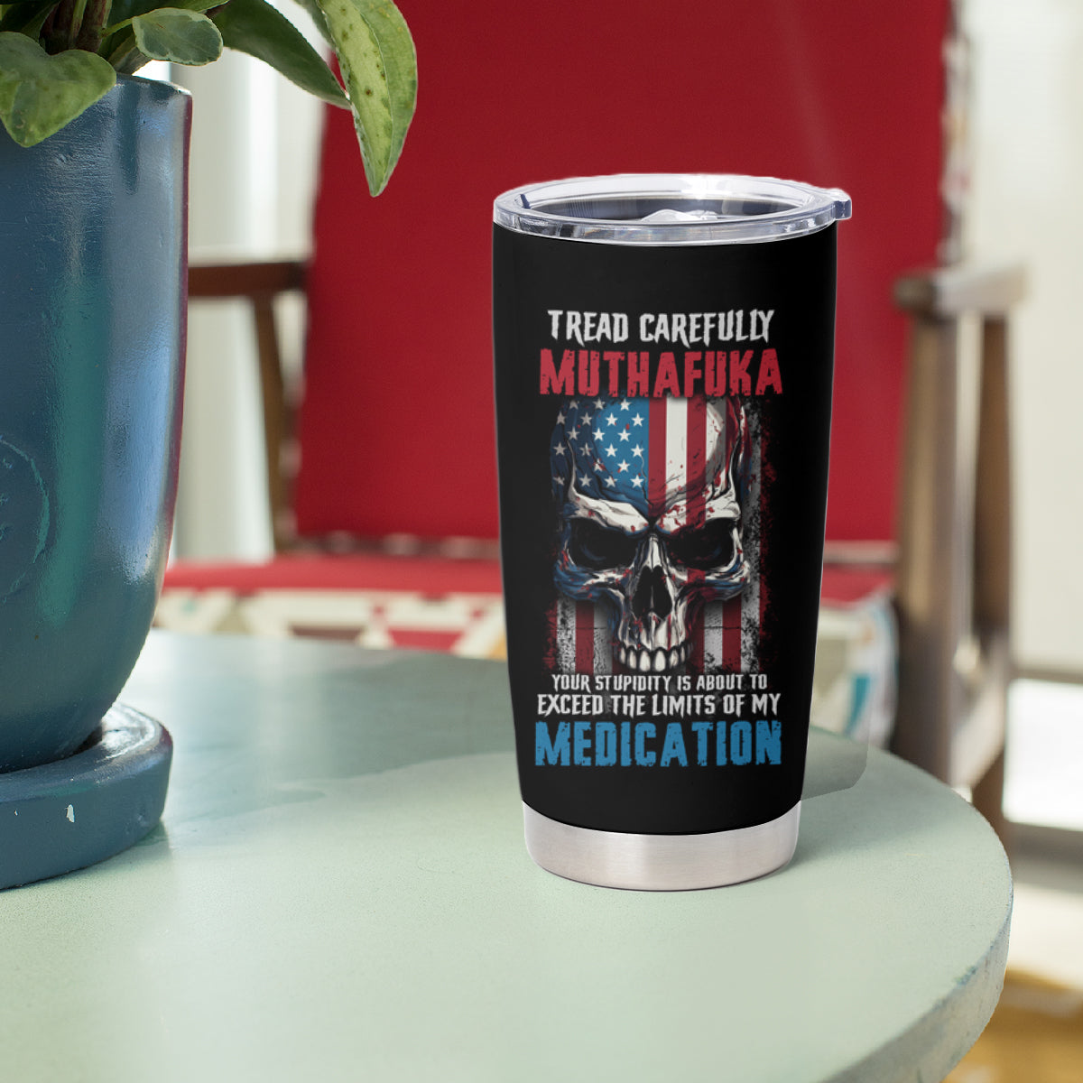 Tread Carefully Muthafuka Tumbler Cup - Wonder Print Shop