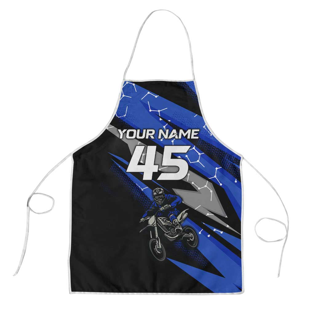 Personalized Extreme Motocross Apron with Blue Rider – Dirt Bike Racing Design - Wonder Print Shop