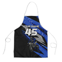 Personalized Extreme Motocross Apron with Blue Rider – Dirt Bike Racing Design - Wonder Print Shop