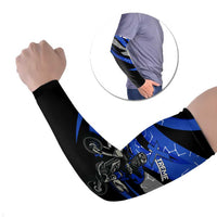 Personalized Extreme Motocross Arm Sleeves with Blue Rider – Dirt Bike Racing Design - Wonder Print Shop