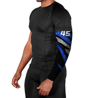 Personalized Extreme Motocross Arm Sleeves with Blue Rider – Dirt Bike Racing Design - Wonder Print Shop