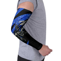Personalized Extreme Motocross Arm Sleeves with Blue Rider – Dirt Bike Racing Design - Wonder Print Shop
