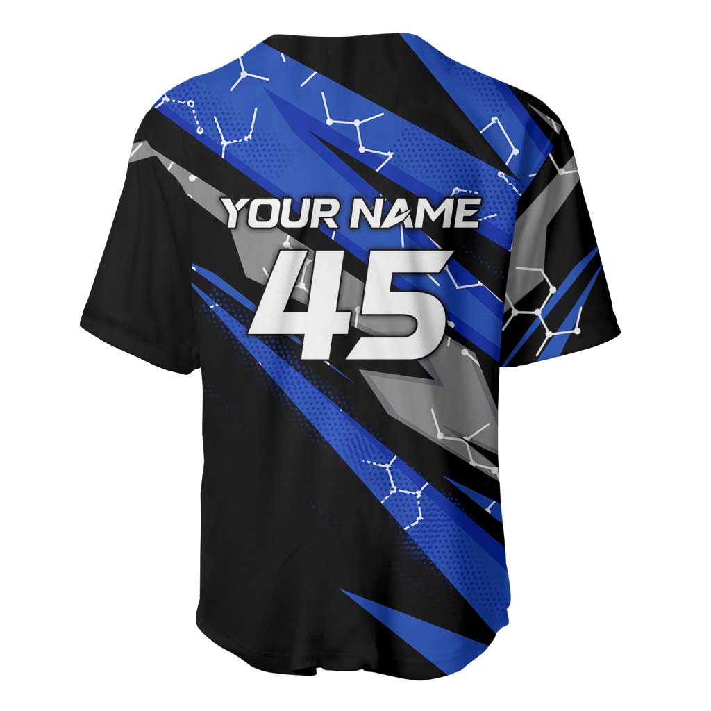 Personalized Extreme Motocross Baseball Jersey with Blue Rider – Dirt Bike Racing Design - Wonder Print Shop
