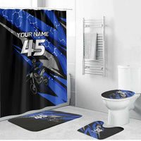 Personalized Extreme Motocross Bathroom Set with Blue Rider – Dirt Bike Racing Design - Wonder Print Shop
