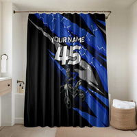 Personalized Extreme Motocross Bathroom Set with Blue Rider – Dirt Bike Racing Design - Wonder Print Shop