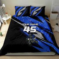 Personalized Extreme Motocross Bedding Set with Blue Rider – Dirt Bike Racing Design - Wonder Print Shop