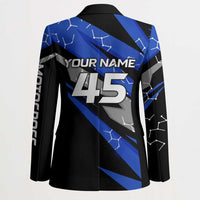 Personalized Extreme Motocross Blazer with Blue Rider – Dirt Bike Racing Design - Wonder Print Shop