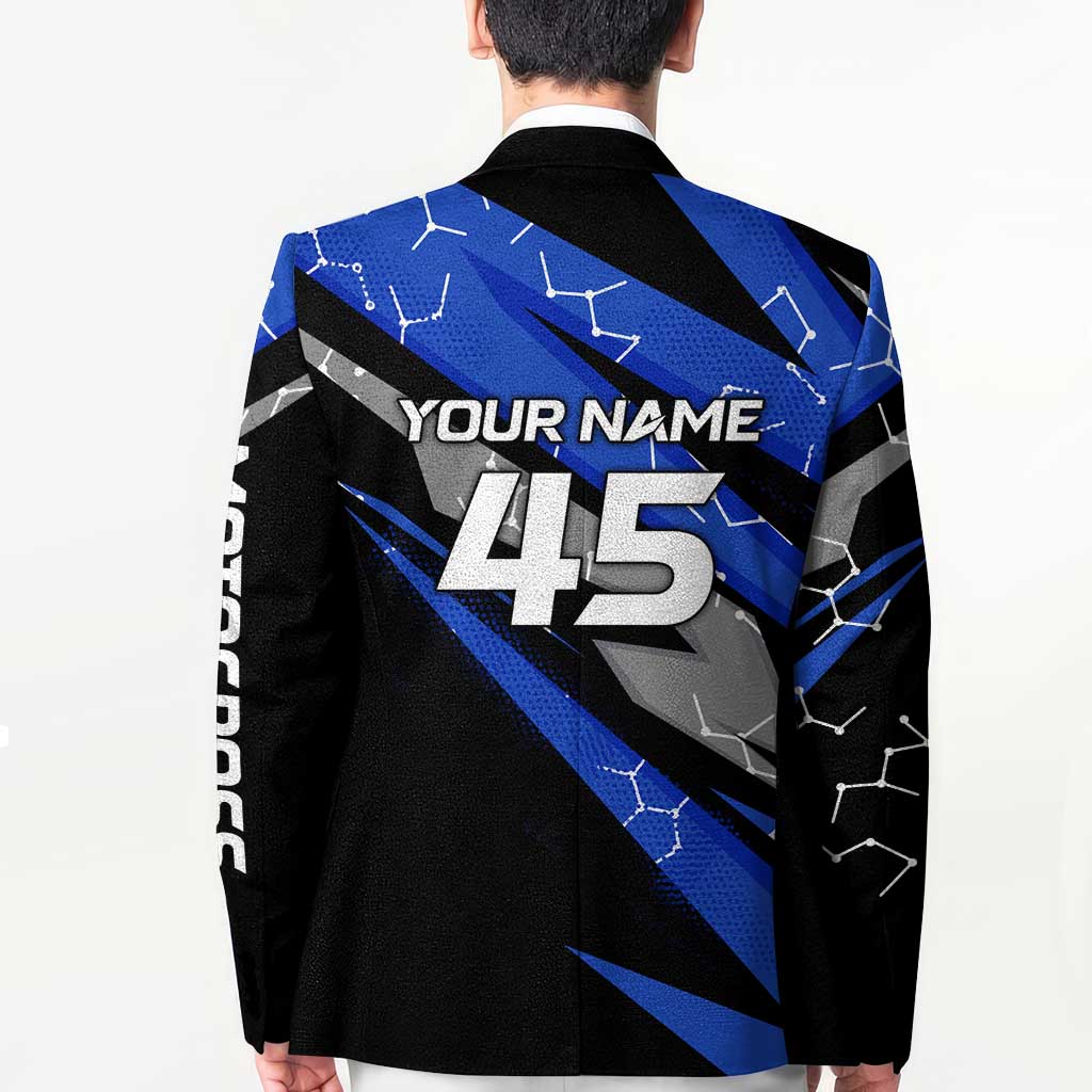 Personalized Extreme Motocross Blazer with Blue Rider – Dirt Bike Racing Design - Wonder Print Shop